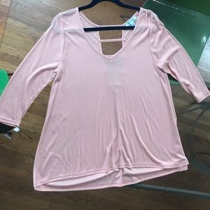 She+Sky Quarter Sleeve Pink Top